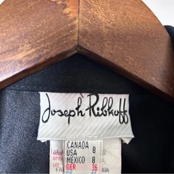 Joseph Ribkoff Black Zip Jacket Rivet Designs Size 8 - Picture 4 of 7